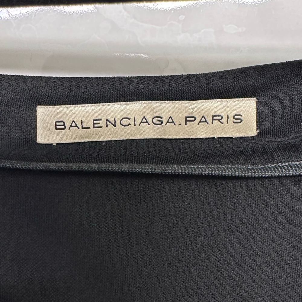 Balenciaga LBD Vintage Draped Ruched Dress | Black Mini | Size 40 - Picture 13 of 14